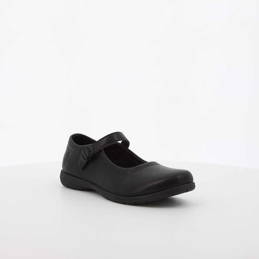 Hush Puppies Scala Black Buckle School Shoe