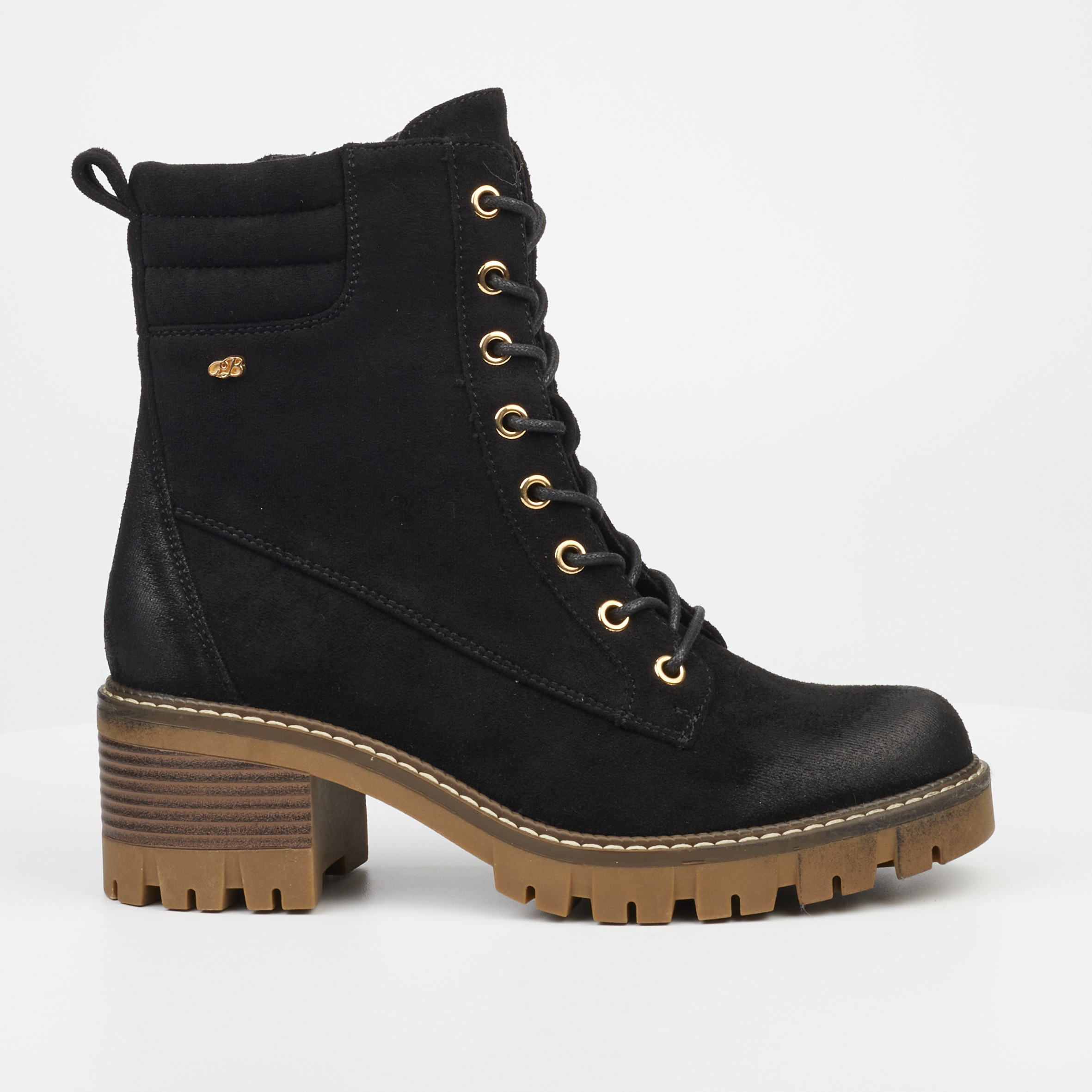 Miss Black Carter 2 Black Ladies Lace Ankle Boot - Image 2