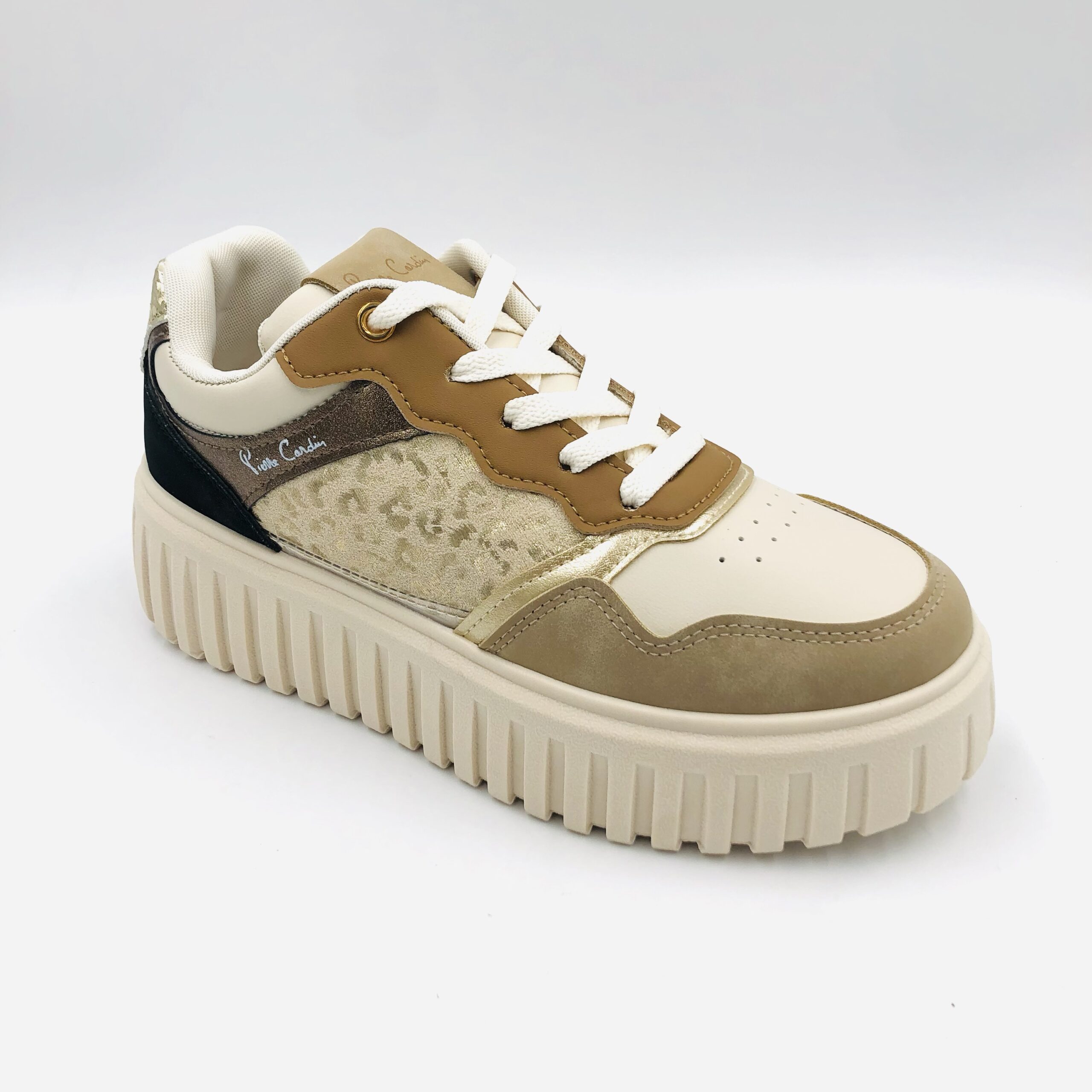Pierre Cardin Bijou 3 Beige Ladies Lifter Laceup Sneaker