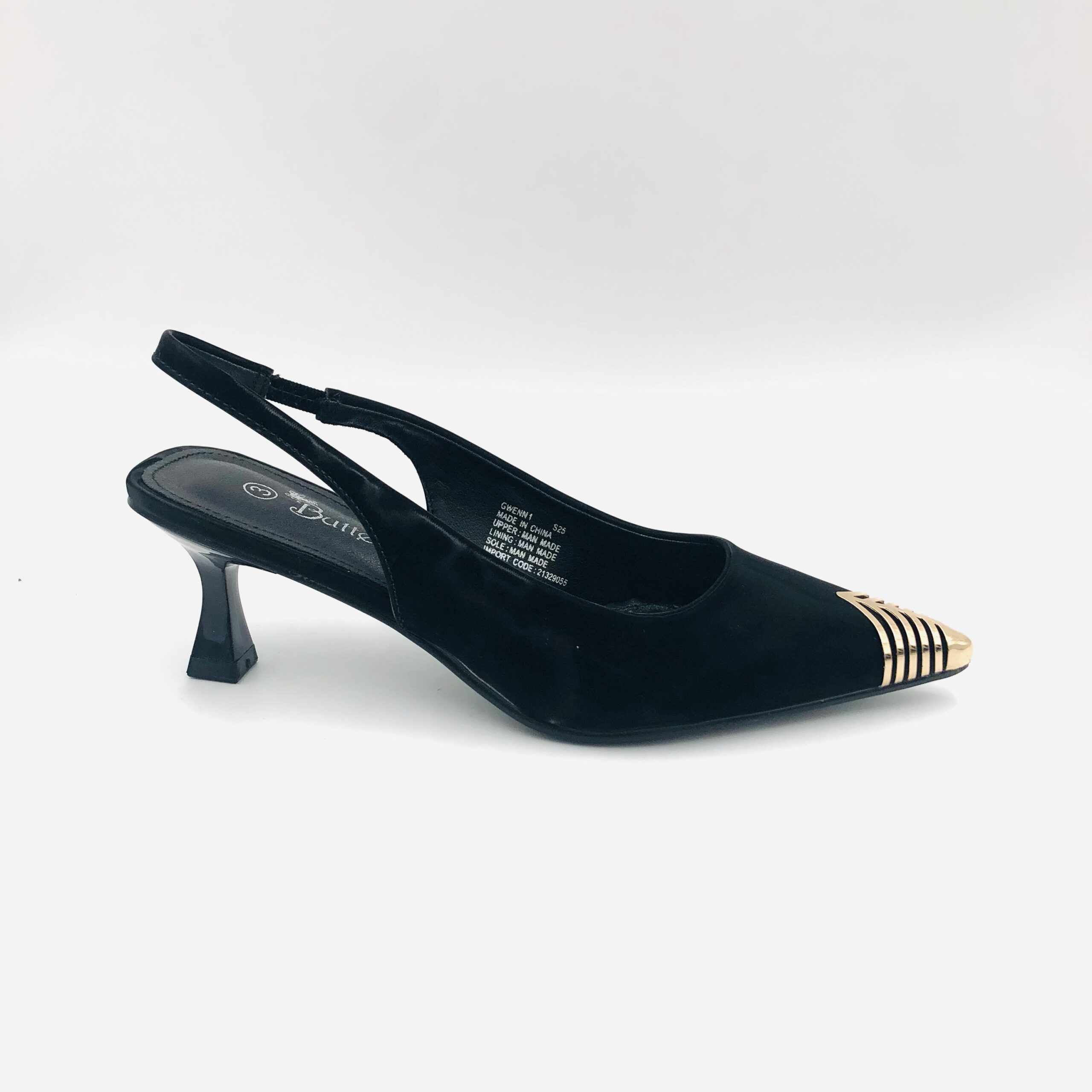 Butterfly Gwenn 1 Black Ladies Slingback Heel - Image 2