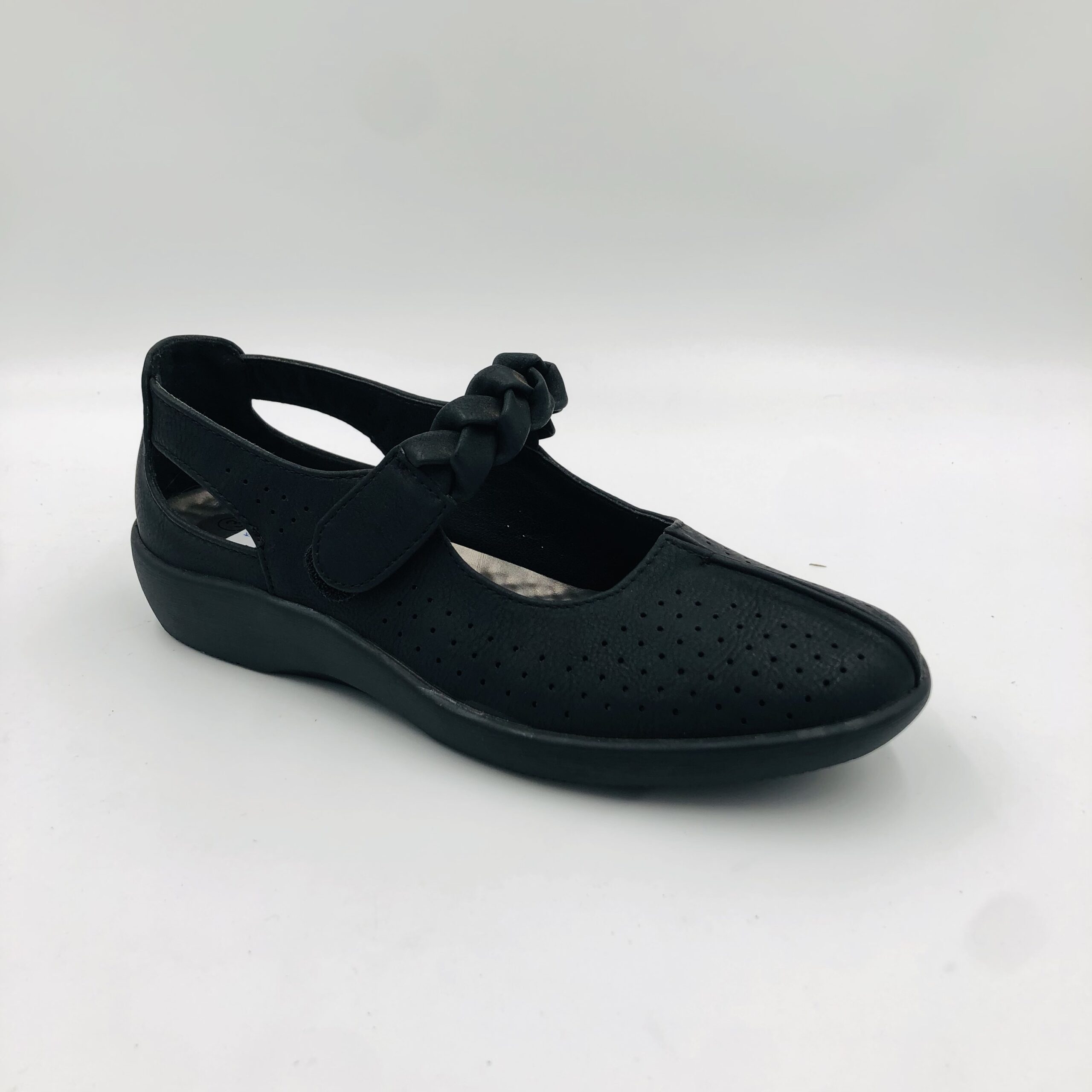 Cushion Walk Lchkfb2 Black Ladies Comfort Shoe