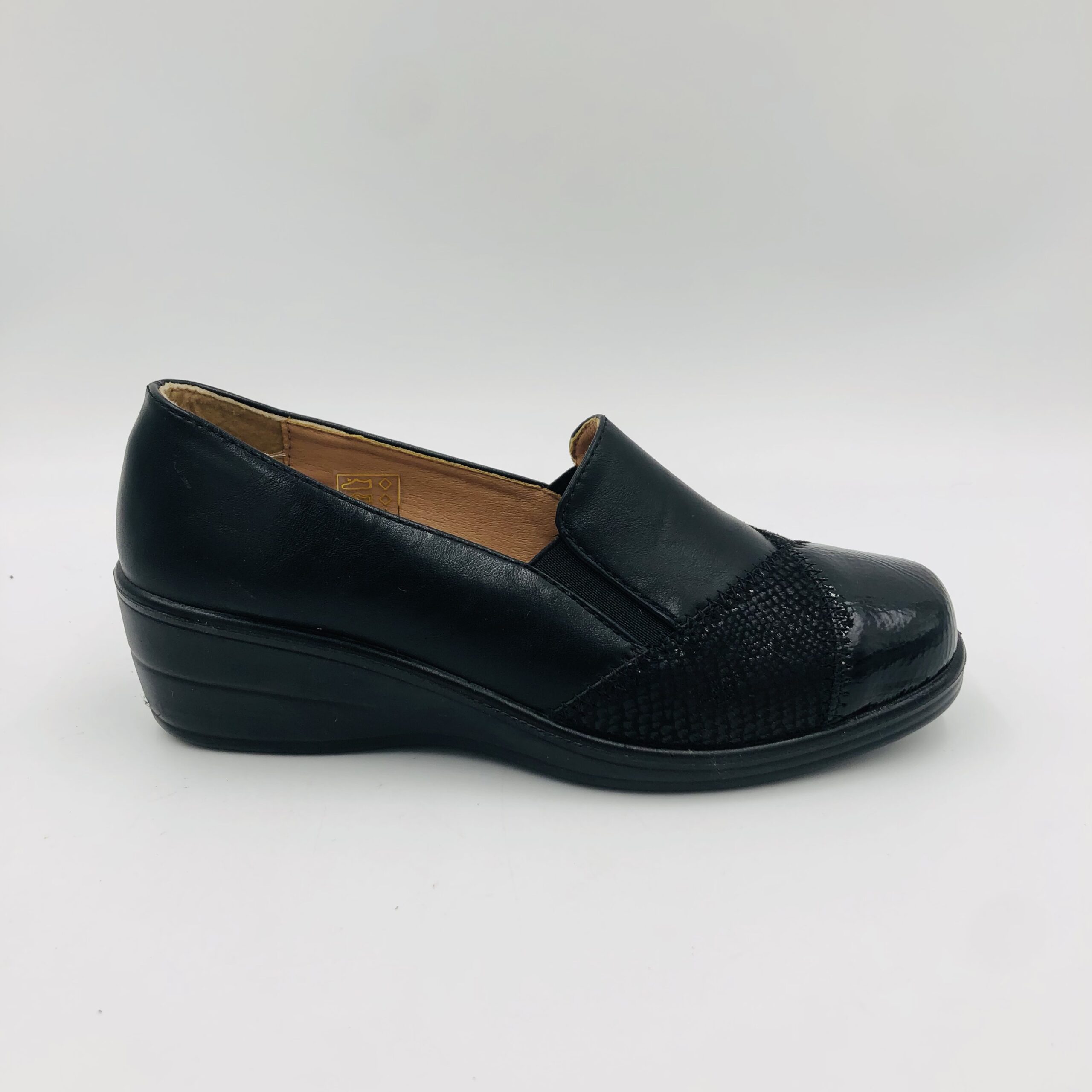 Cushion Walk Lch4205 Black Multi Ladies Comfort Wedge - Image 2