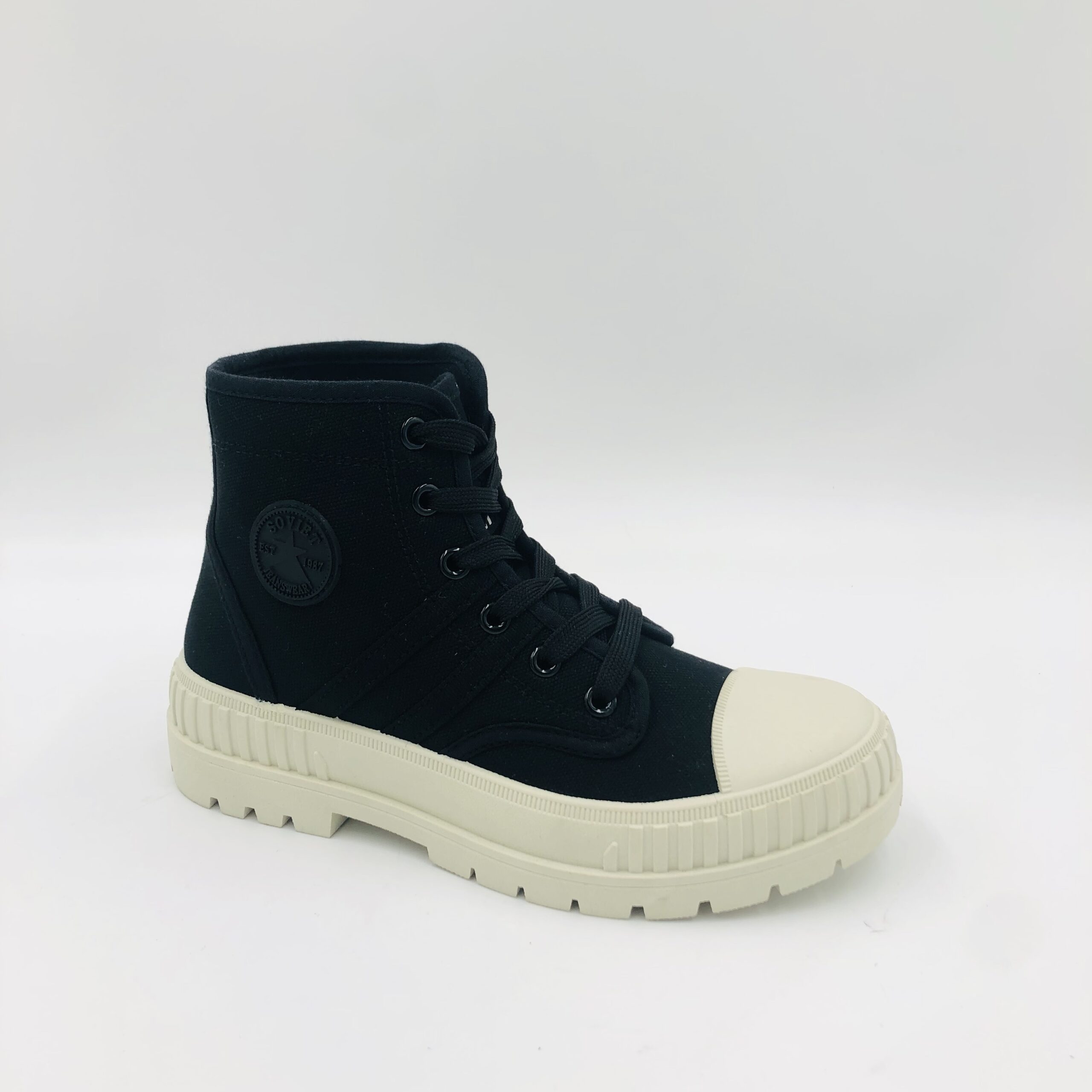 Soviet Ladies Phoenix Black/Cream Ladies Boot - Shoe World