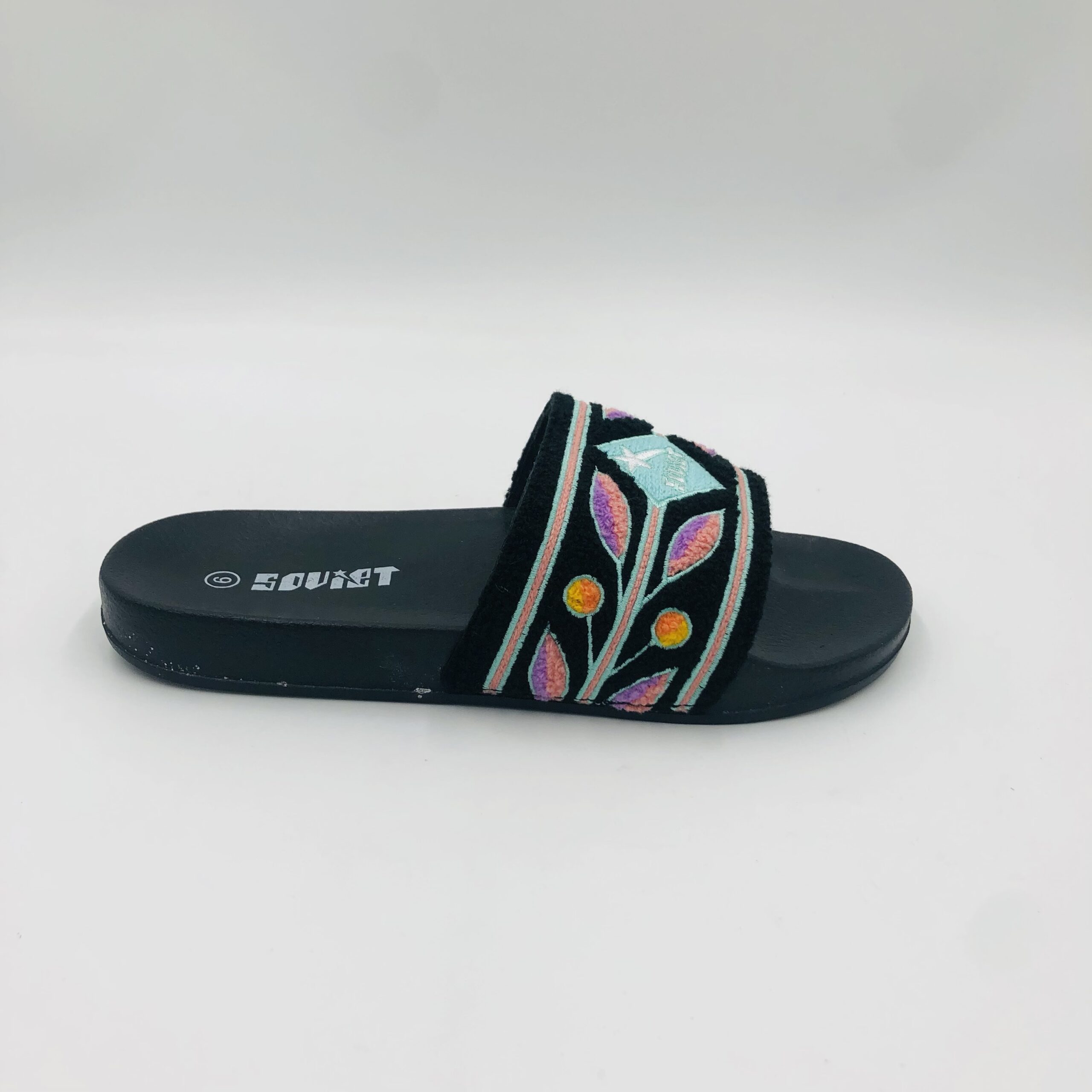 Soviet Ladies Hermes Black Ladies Slides - Image 2
