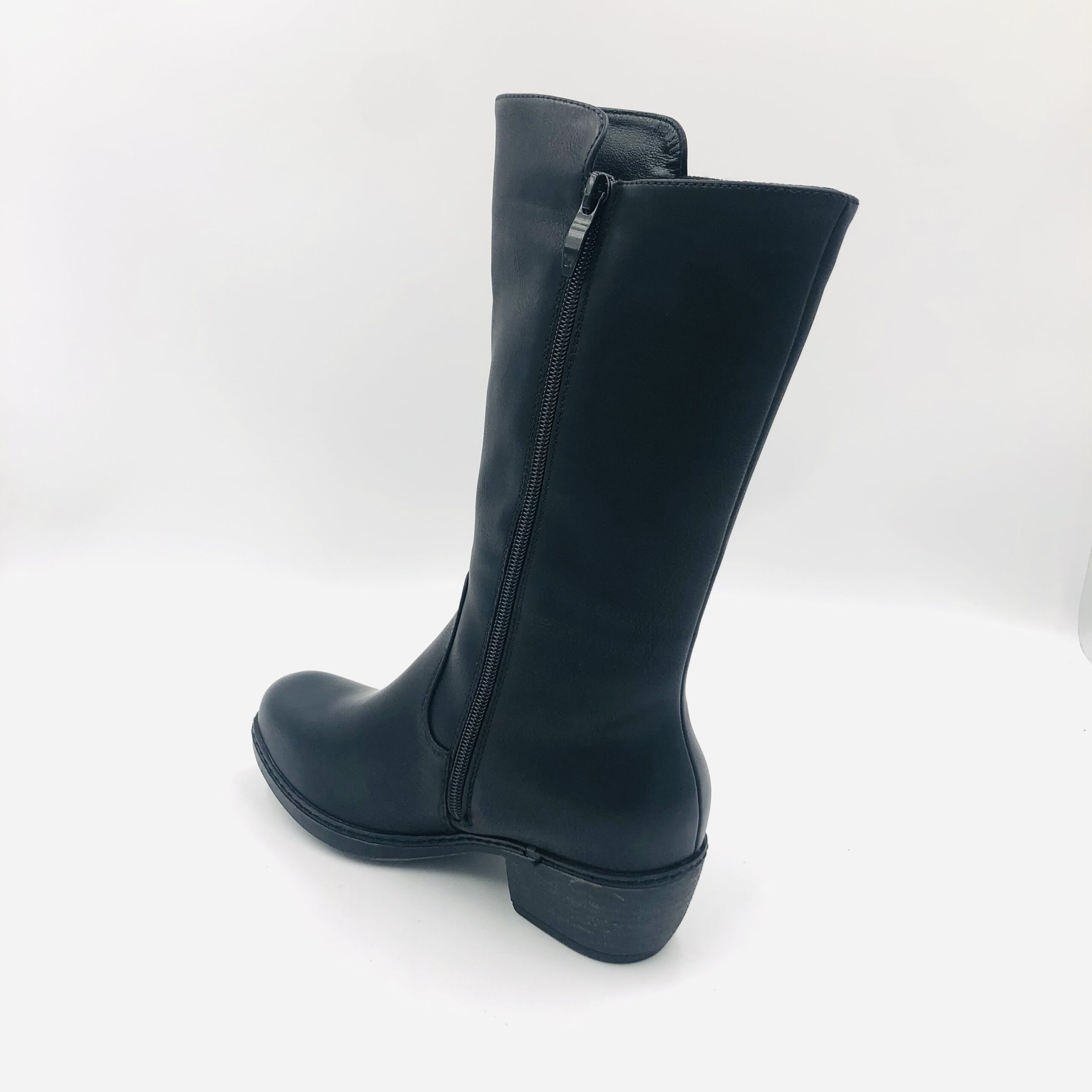 Savoy Lwodj85 Black Ladies Block Heel Boot - Image 3