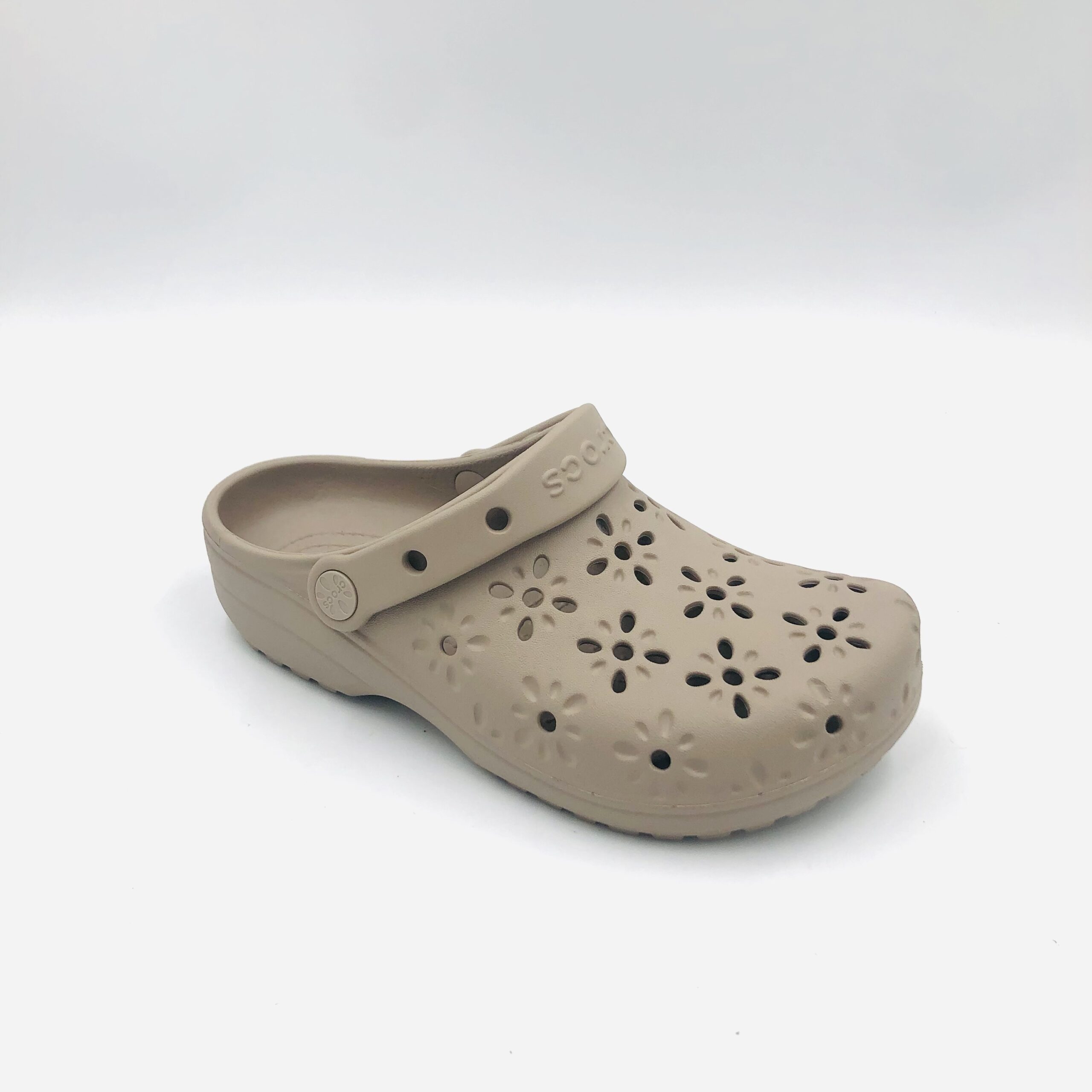 Crocs Classic Floral Cut Out Clog Taupe