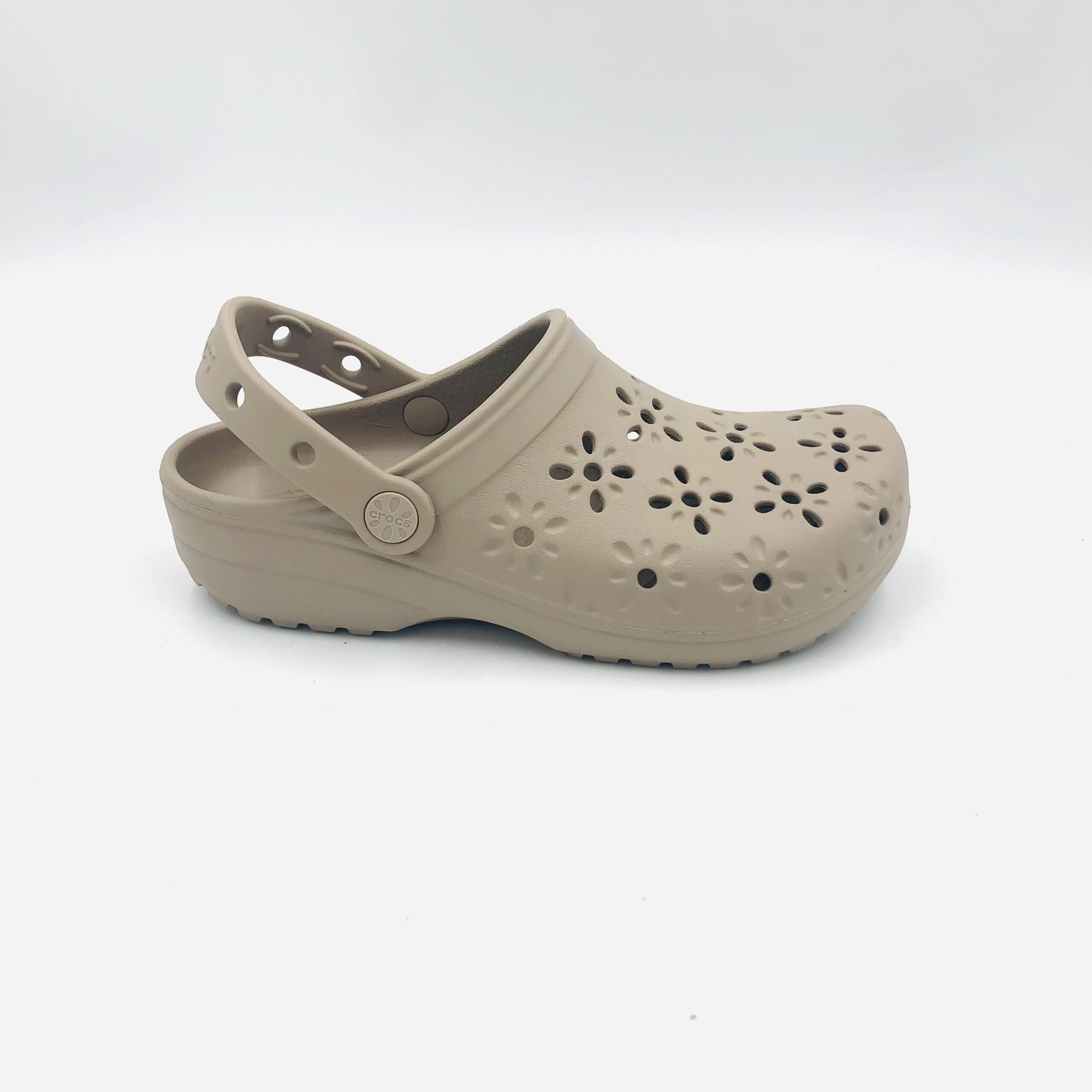 Crocs Classic Floral Cut Out Clog Taupe - Image 2