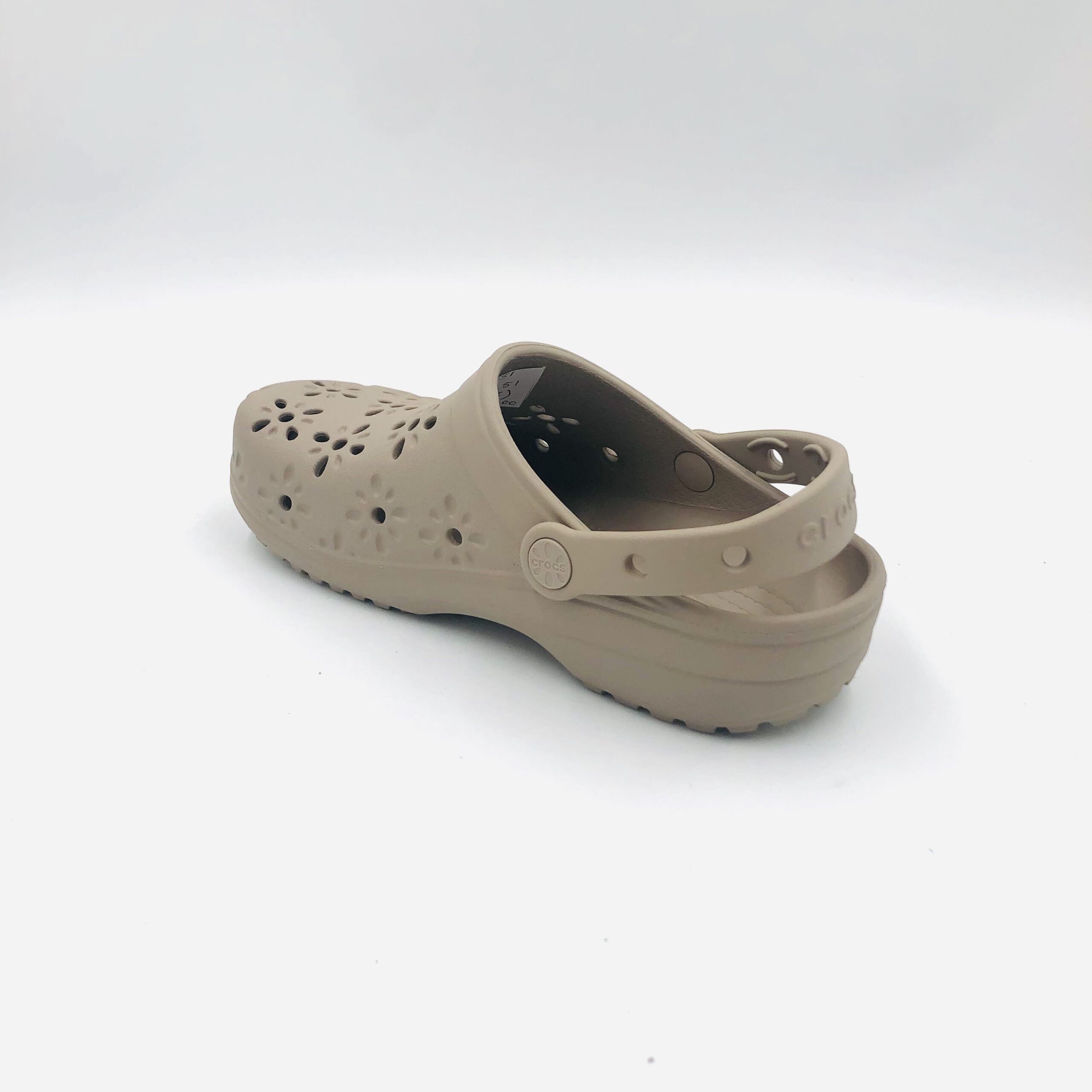 Crocs Classic Floral Cut Out Clog Taupe - Image 3
