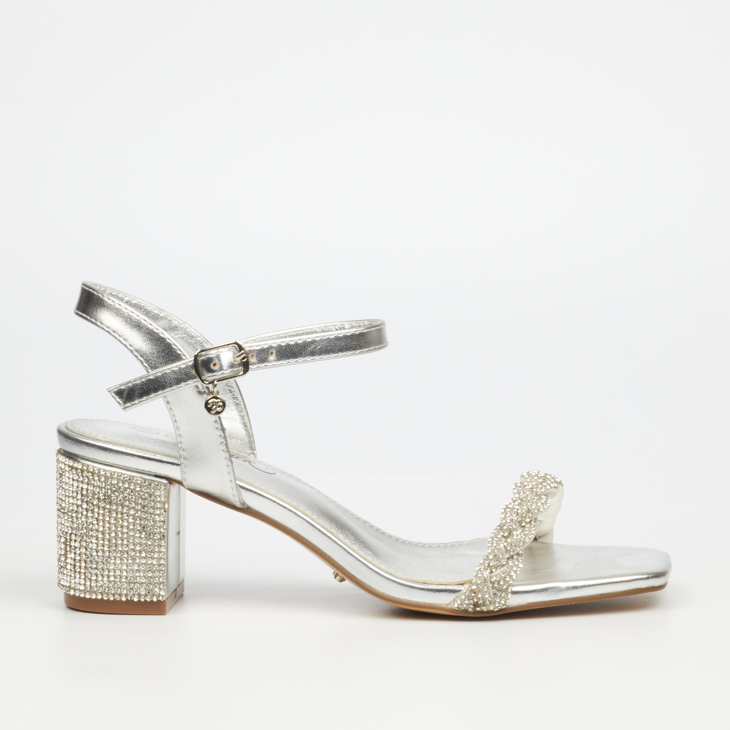 Miss Black Wendy 1 Silver Ladies Evening Sandal - Image 2