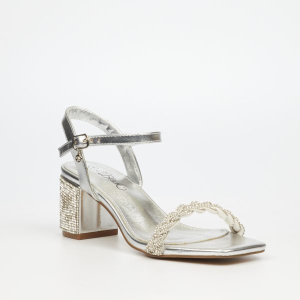 Miss Black Wendy 1 Silver Ladies Evening Sandal