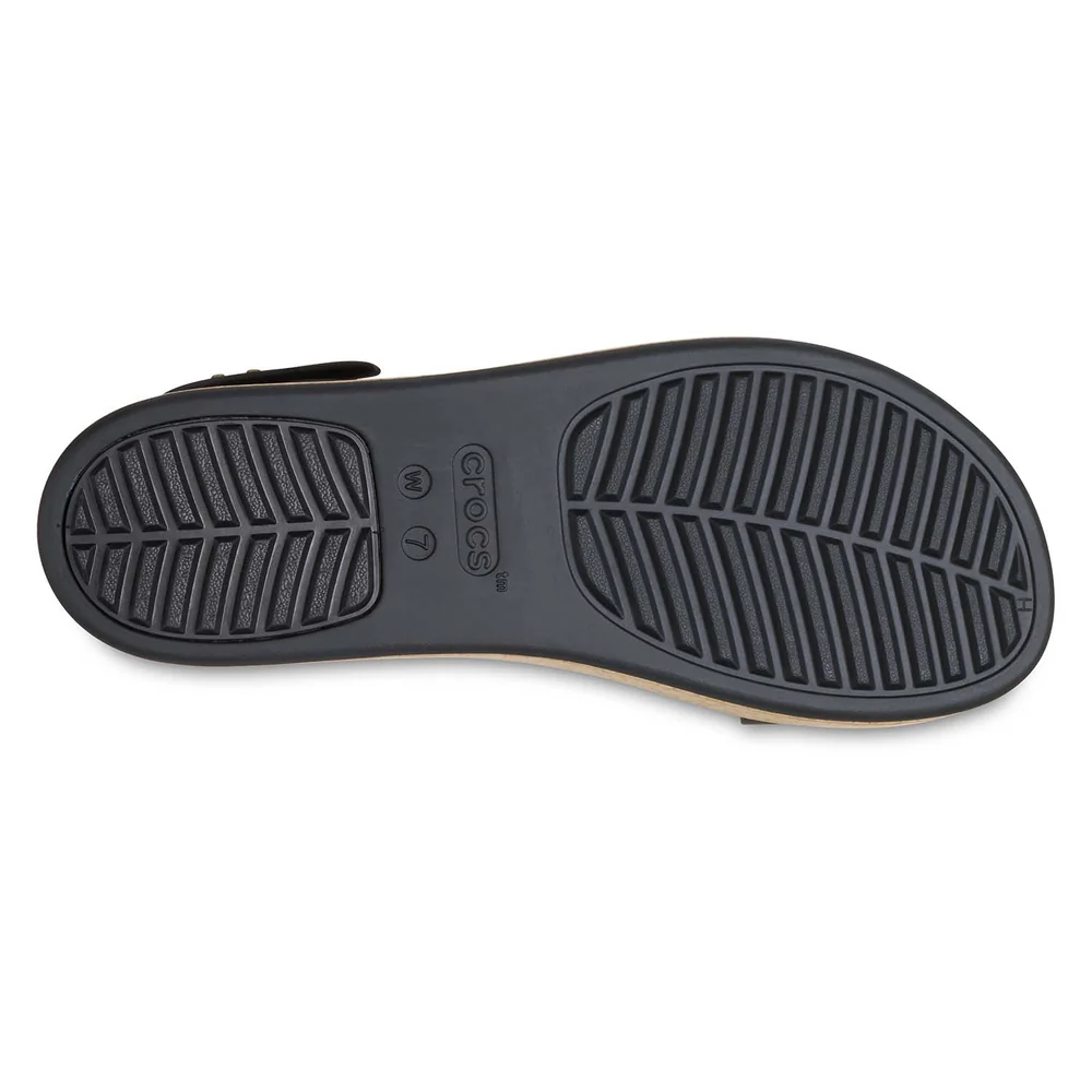 Crocs Brooklyn Cork Low Wedge Black Ladies Sandal - Image 2