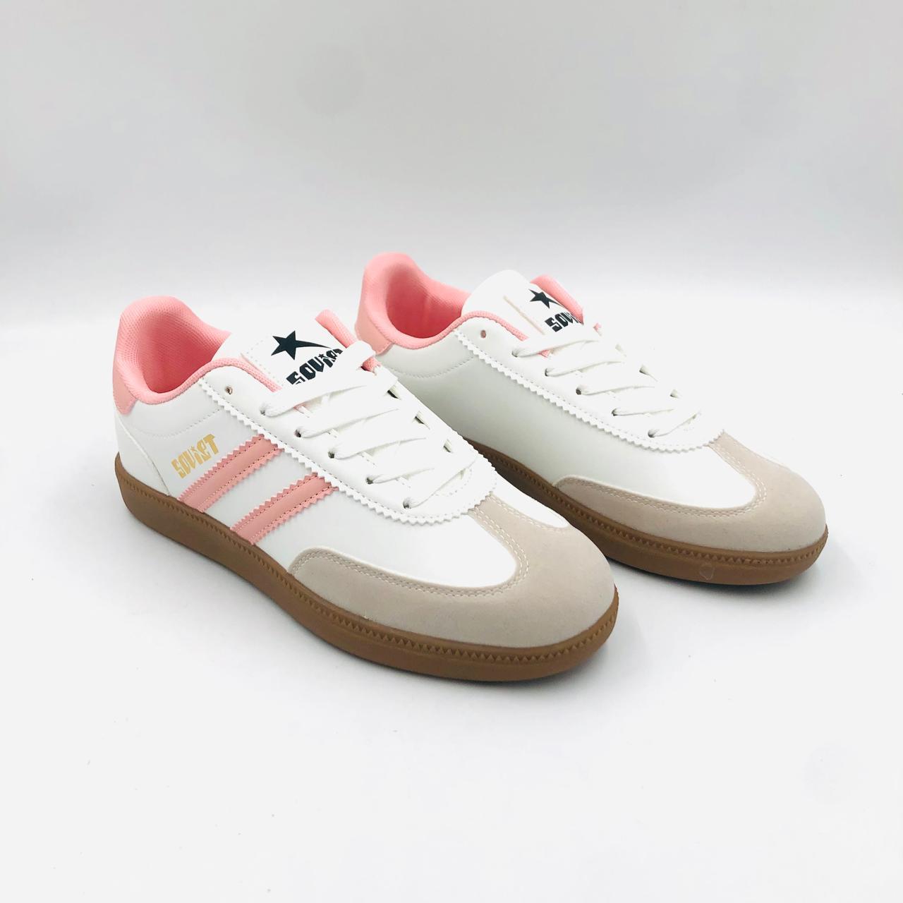 Soviet Ladies Ness White, Pink & Gum Sneaker