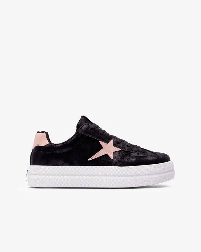 Soviet Ladies Paris Black & Dusty Pink Sneaker - Image 2