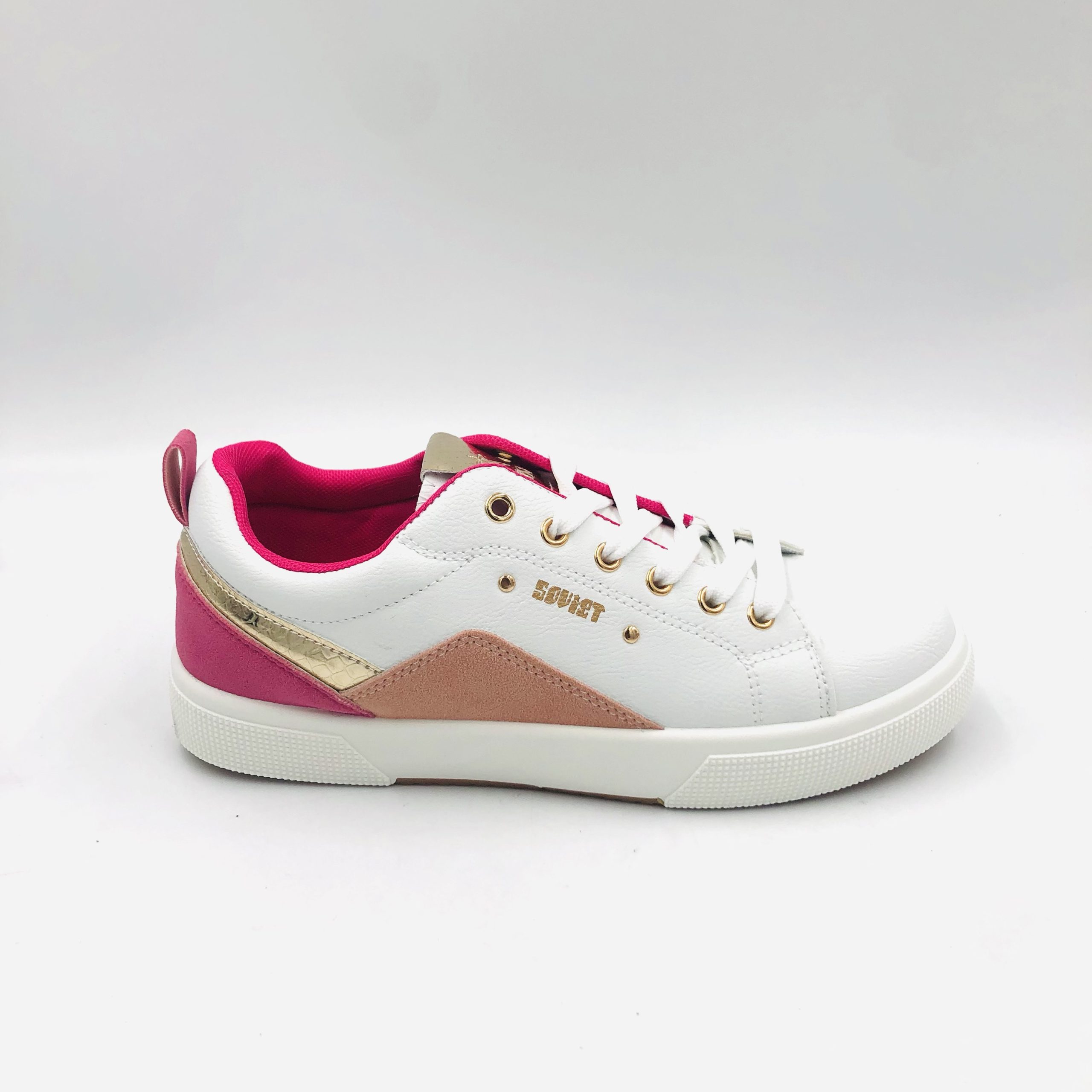 Soviet Ladies Coco Blanco White, Pink & Fuscia Sneaker - Image 3
