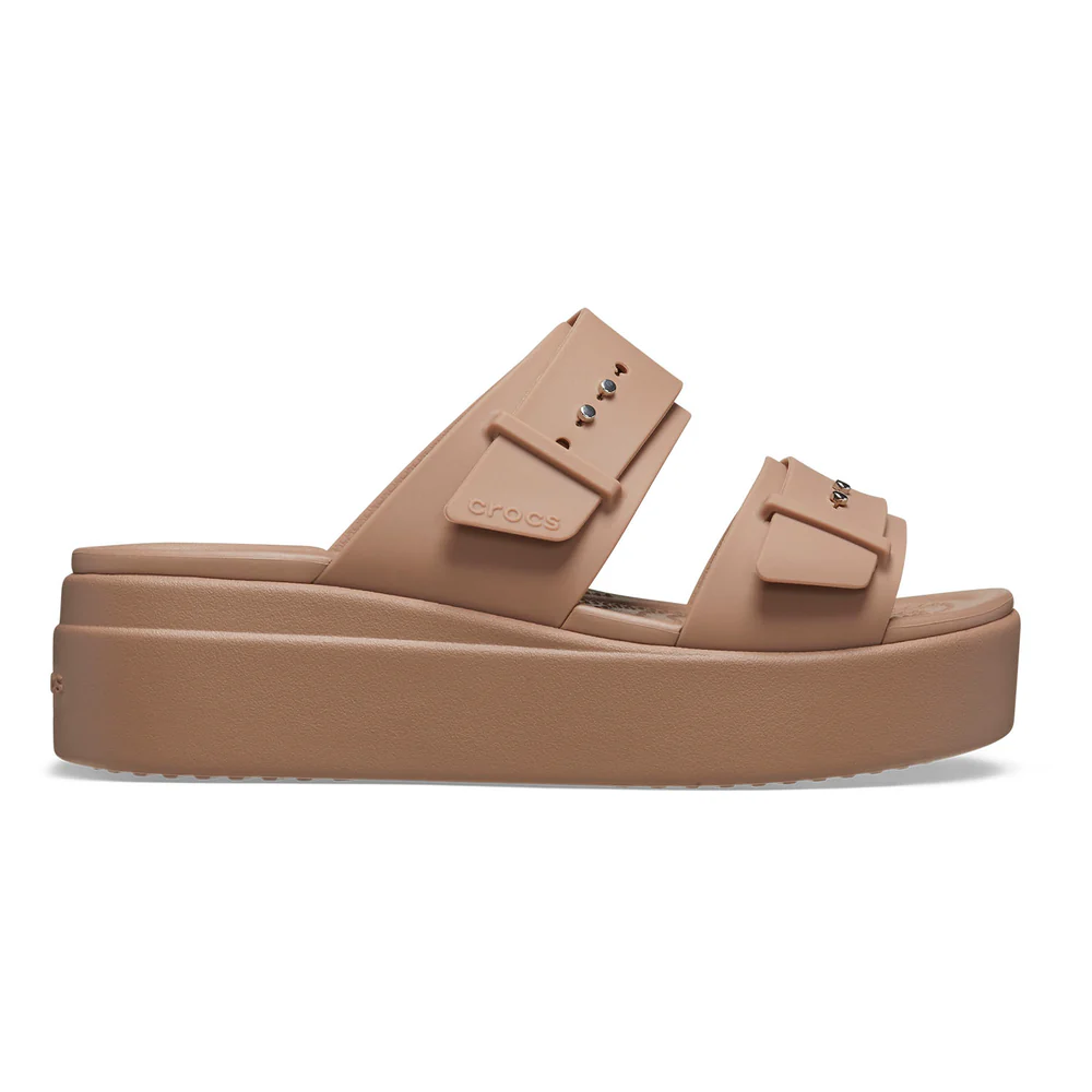 Crocs Brooklyn Buckle Low Wedge Latte Ladies Sandal - Image 2