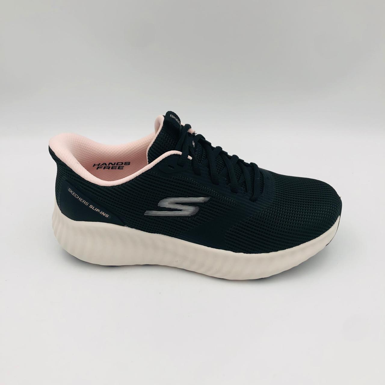 Skechers Go Run Now 129370 Black Pink Ladies Runner - Image 2