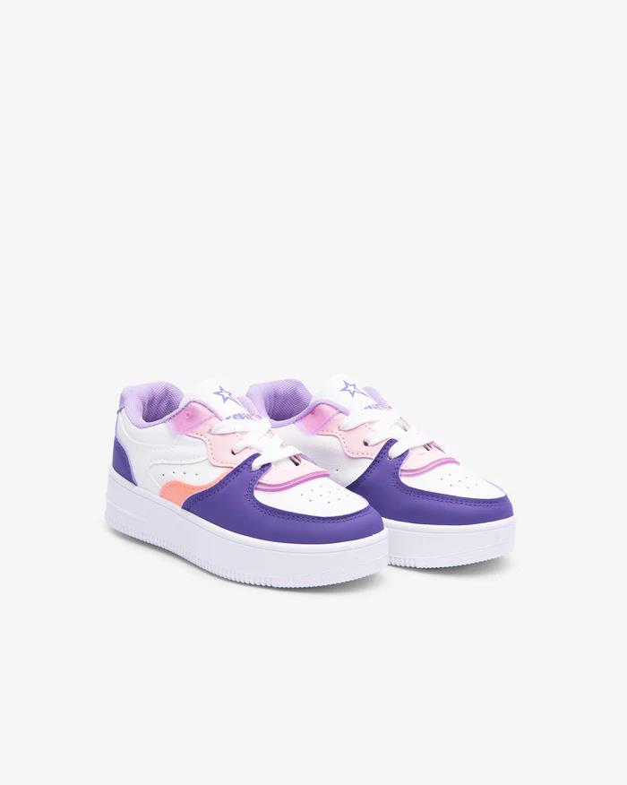 Soviet Kids Emmy White & Purple Lace Up Sneaker
