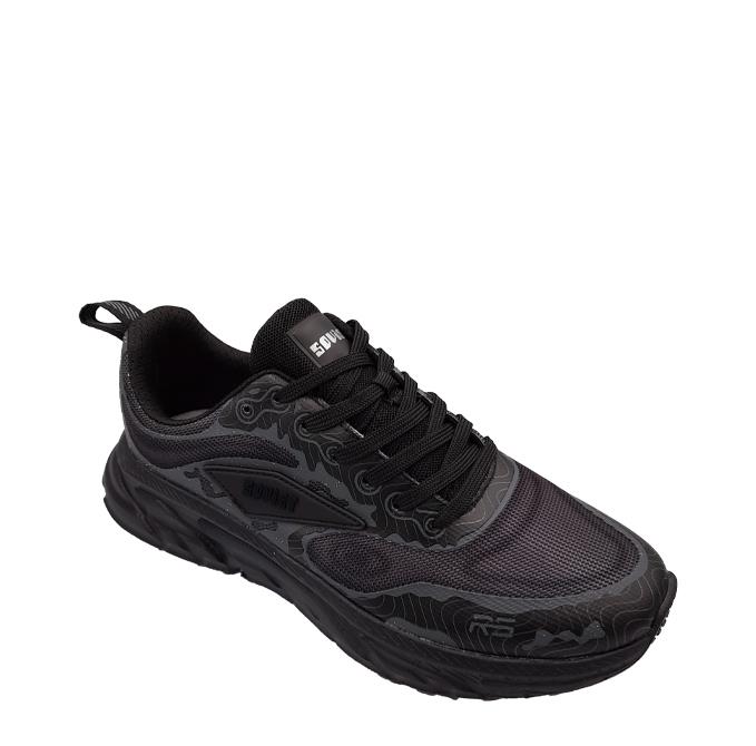 Soviet Mens Campsbay Black Mono Lace-Up Sneaker