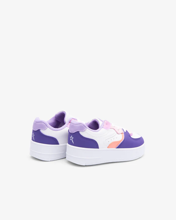 Soviet Kids Emmy White & Purple Lace Up Sneaker - Image 2