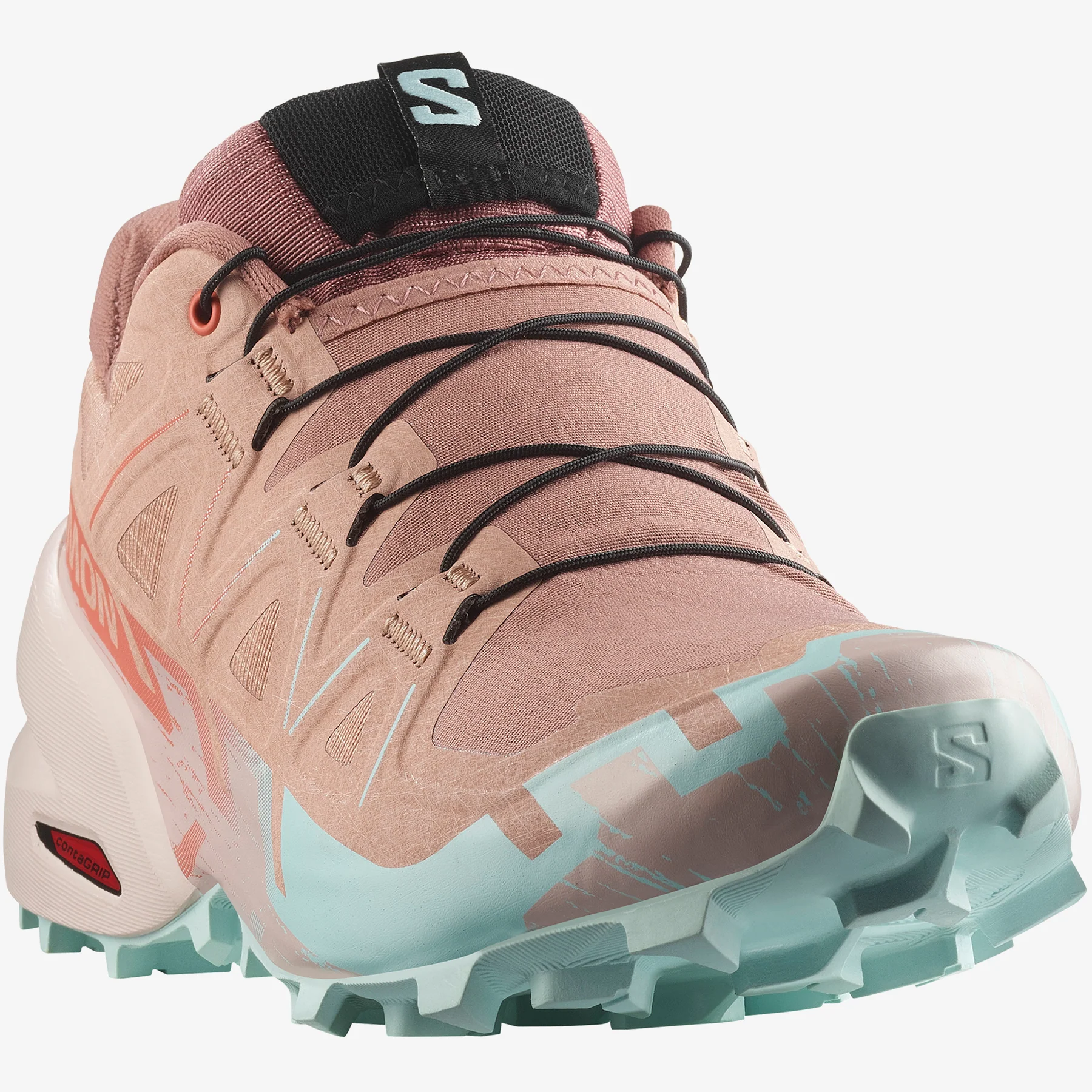Salomon Ladies Speed Cross 6 Rose Violet Aqua - Image 2