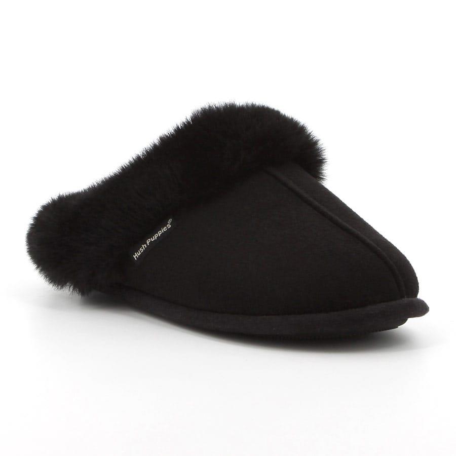 Hush Puppies Virginia Black Ladies Pushin Slipper