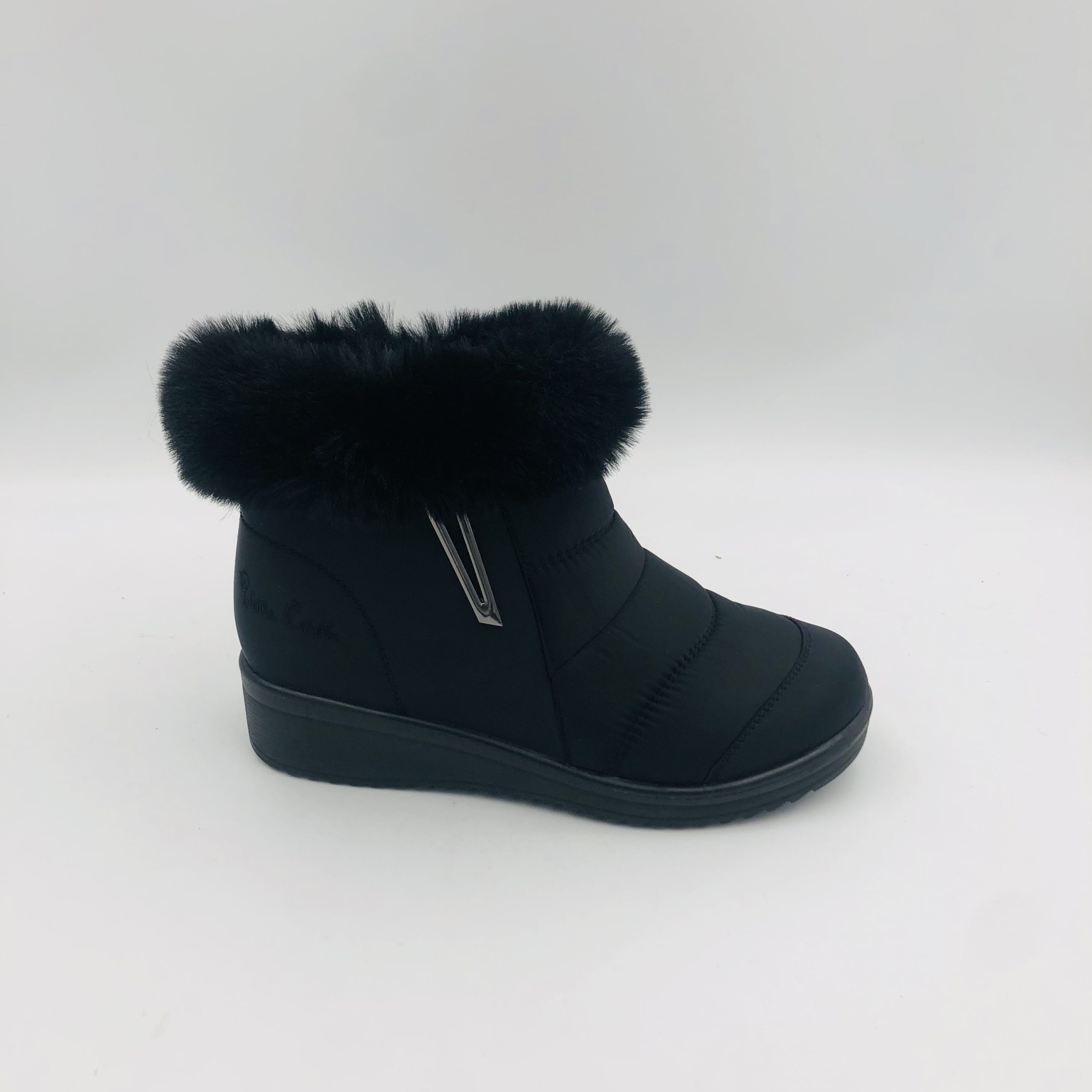 Pierre Cardin Christelle 8 Black Ladies Fur Lined Puffer Boot - Image 2
