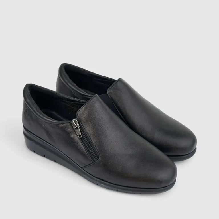 Hush Puppies Emmeline Black Ladies Leather Shoe