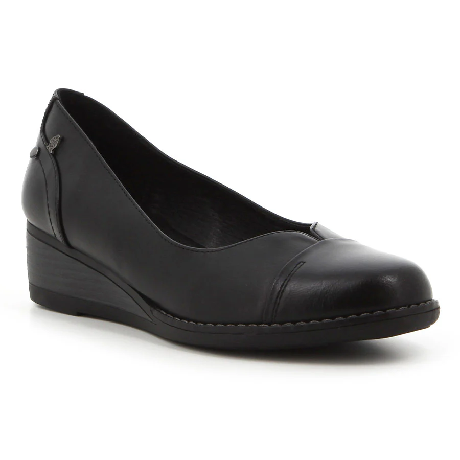 Soft Walden By Hush Puppies Black Basic Wedge Shoe