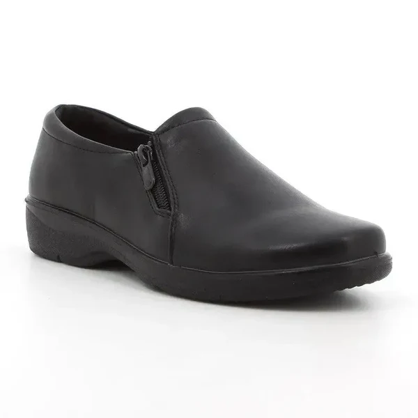 Soft Jillian By Hush Puppies Black Ladies Zip Mule
