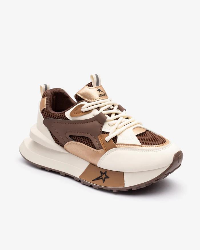 Soviet Ladies Sade Brown/Off-White Sneaker