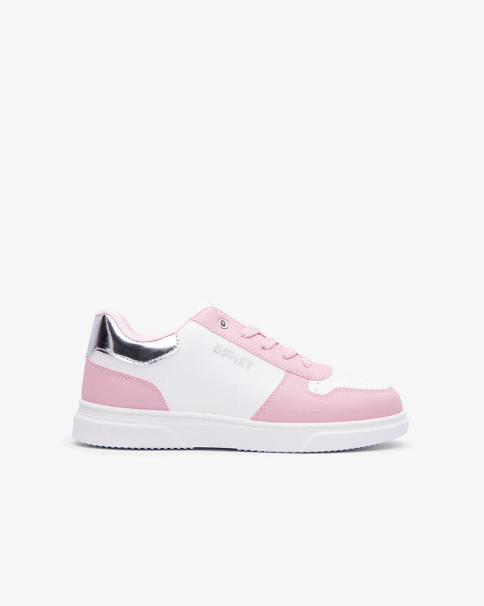 Soviet Bigger Kids Society White/Pink/Silver Sneaker - Image 3