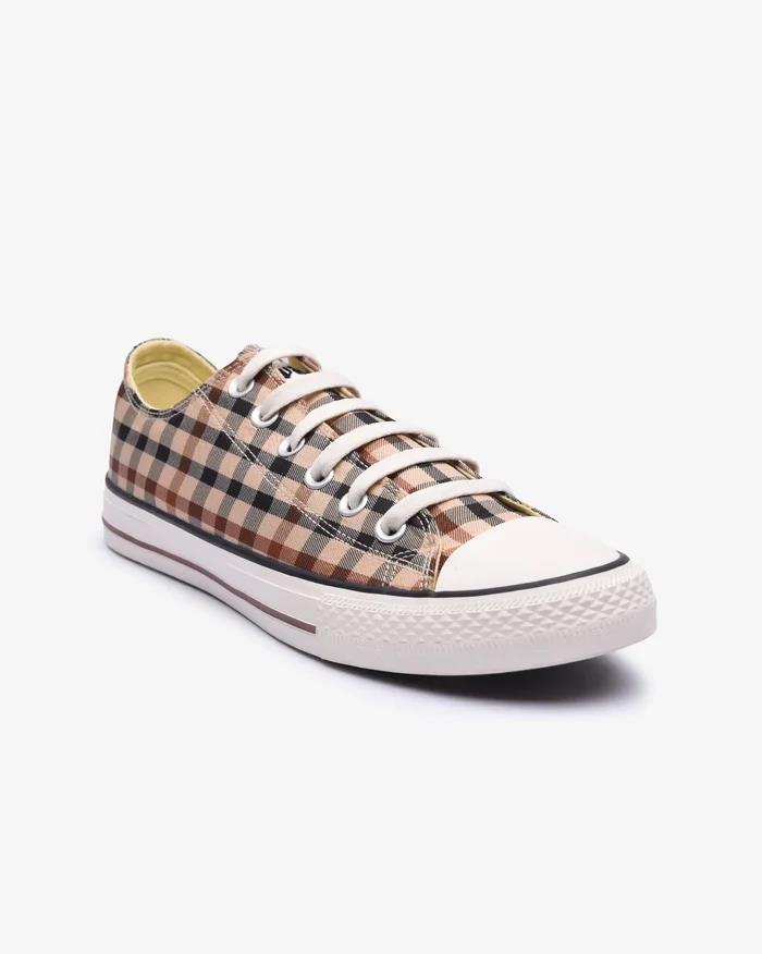 Soviet Mens Daks Beige Check Sneaker