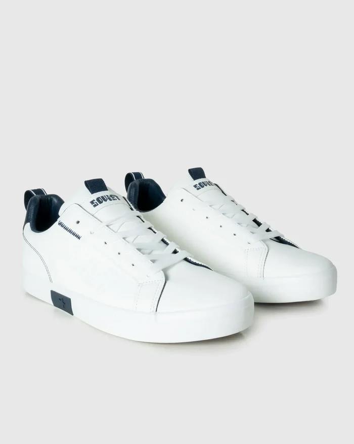 Soviet Mens Hollywood White And Ink Sneaker