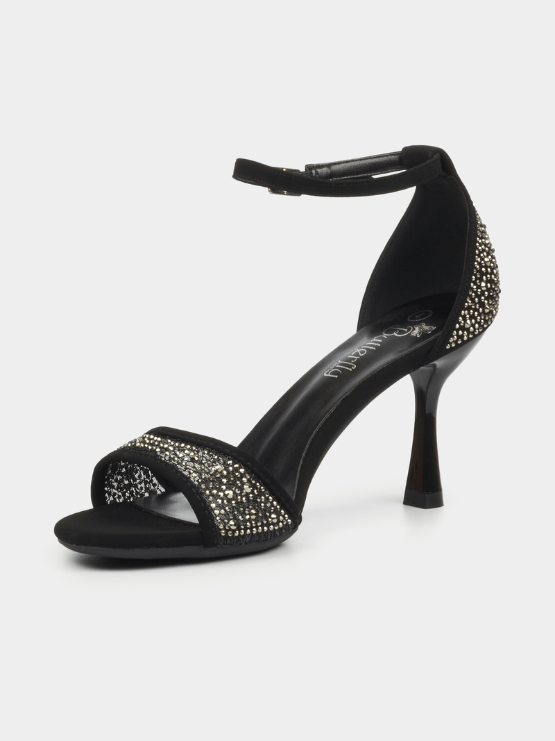 Butterfly Macie 1 Black Ladies Heel - Image 2