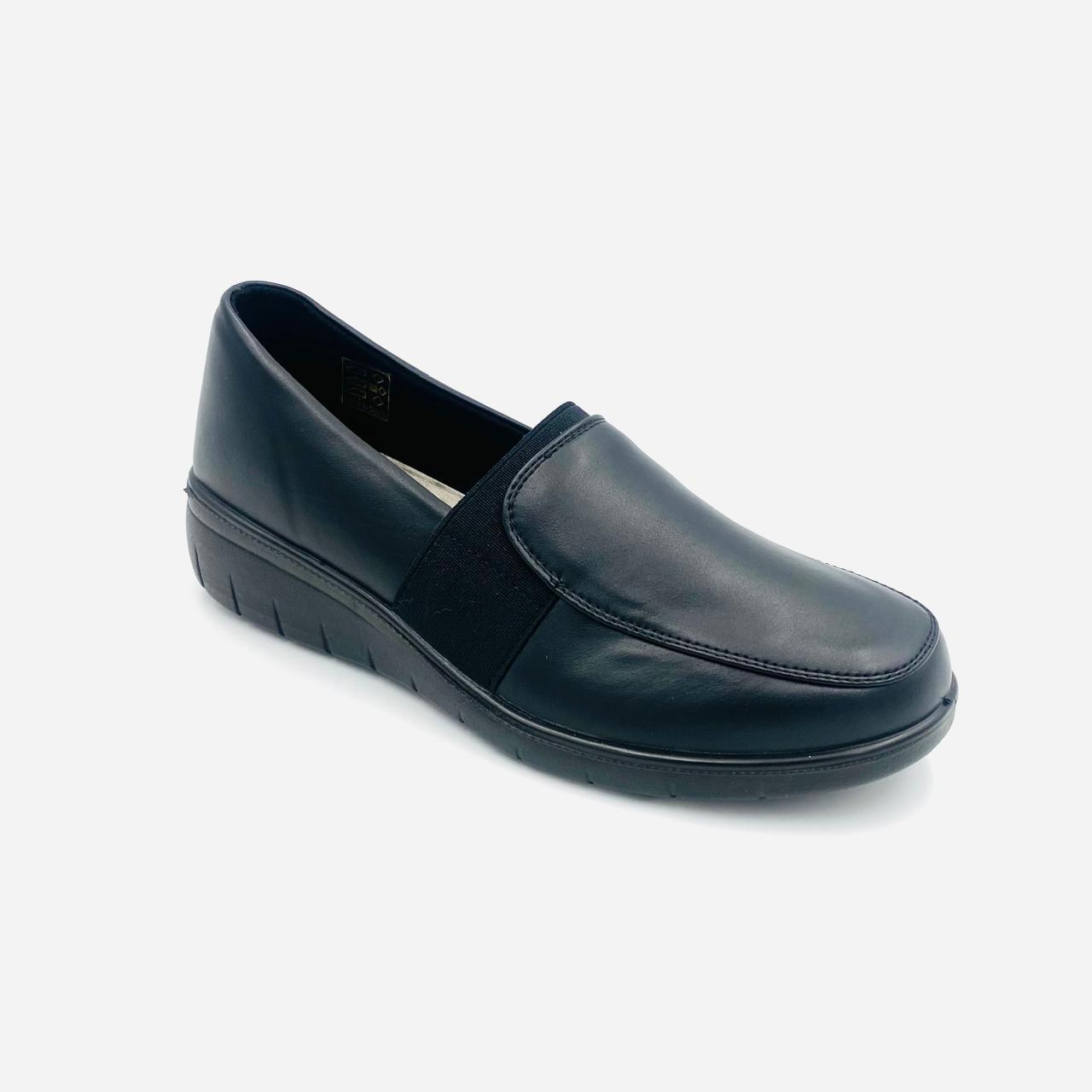 Cushion Walk Elsa Black Ladies Comfort Wedge - Image 4