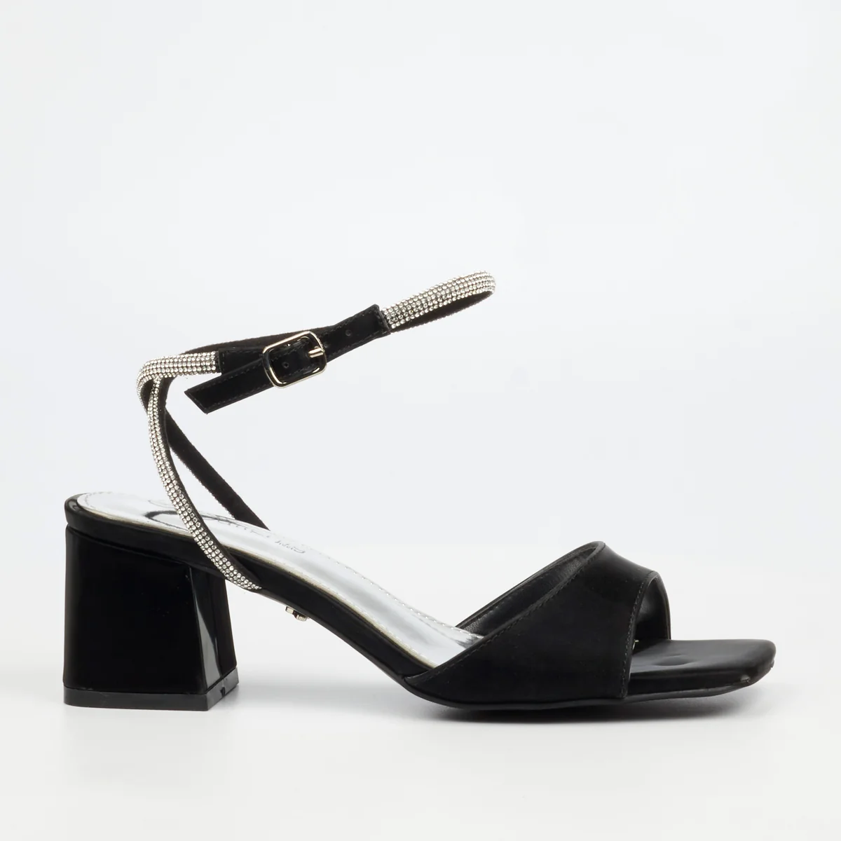 Butterfly Alaine 1 Black Ladies Blockheel Sandal - Image 2