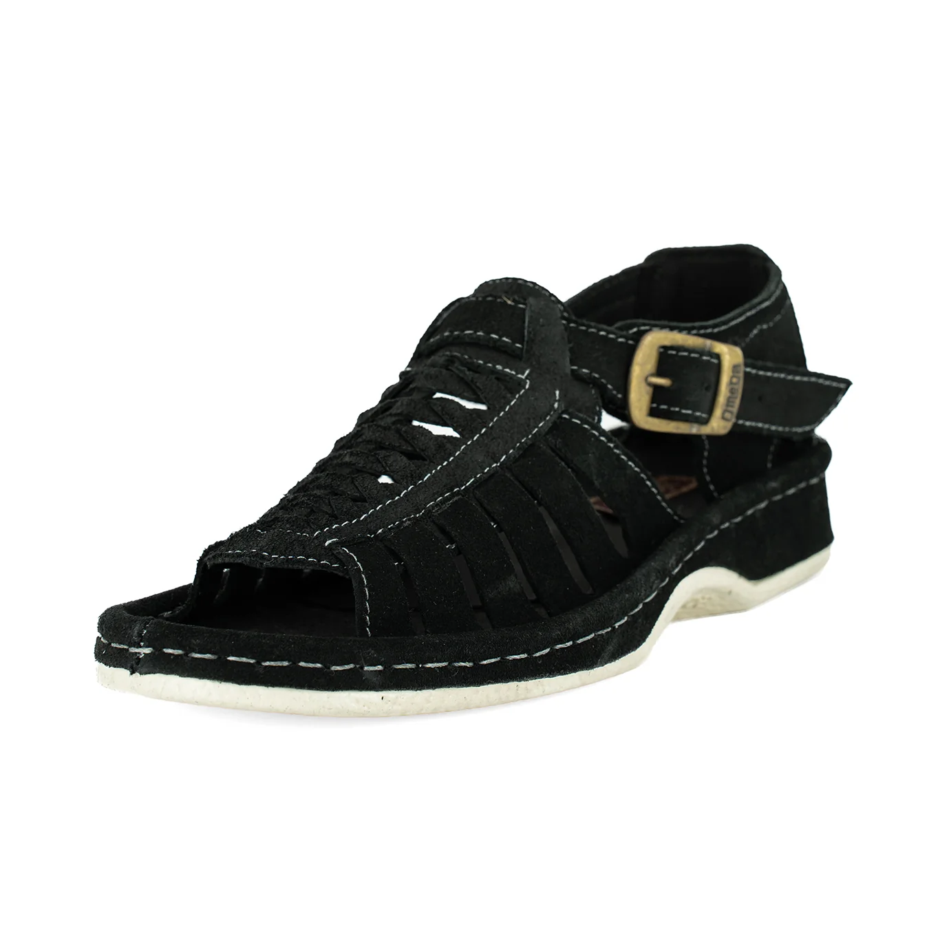 Omega Kgosi Black Madrid Suede Sandal - Image 2