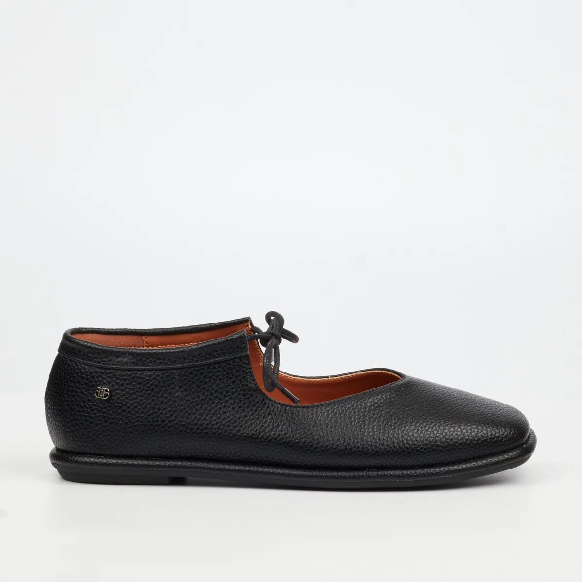 Butterfly Zaina 1 Black Ladies Flat Shoe - Image 2