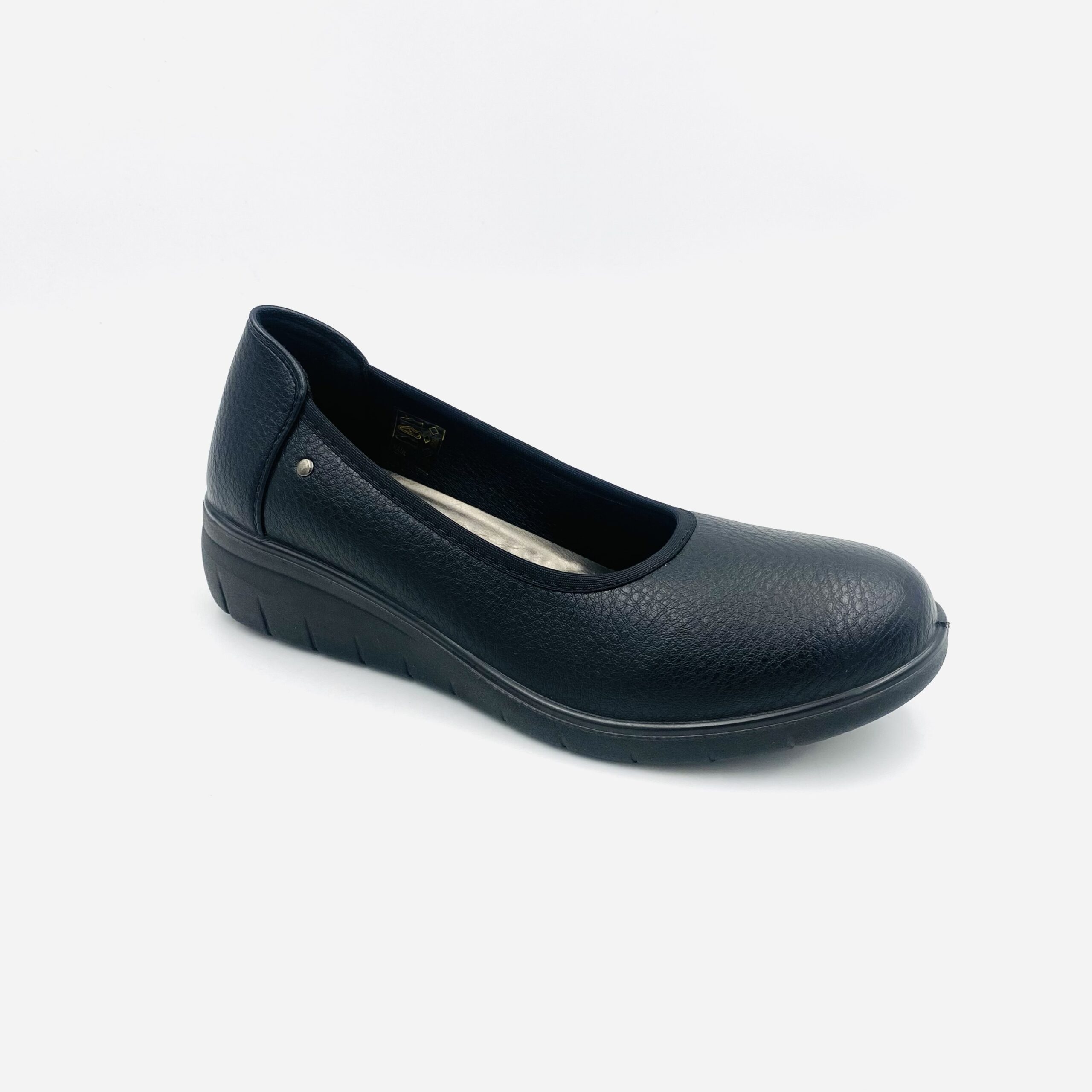 Cushion Walk Black Ladies Wedge Shoe - Image 2
