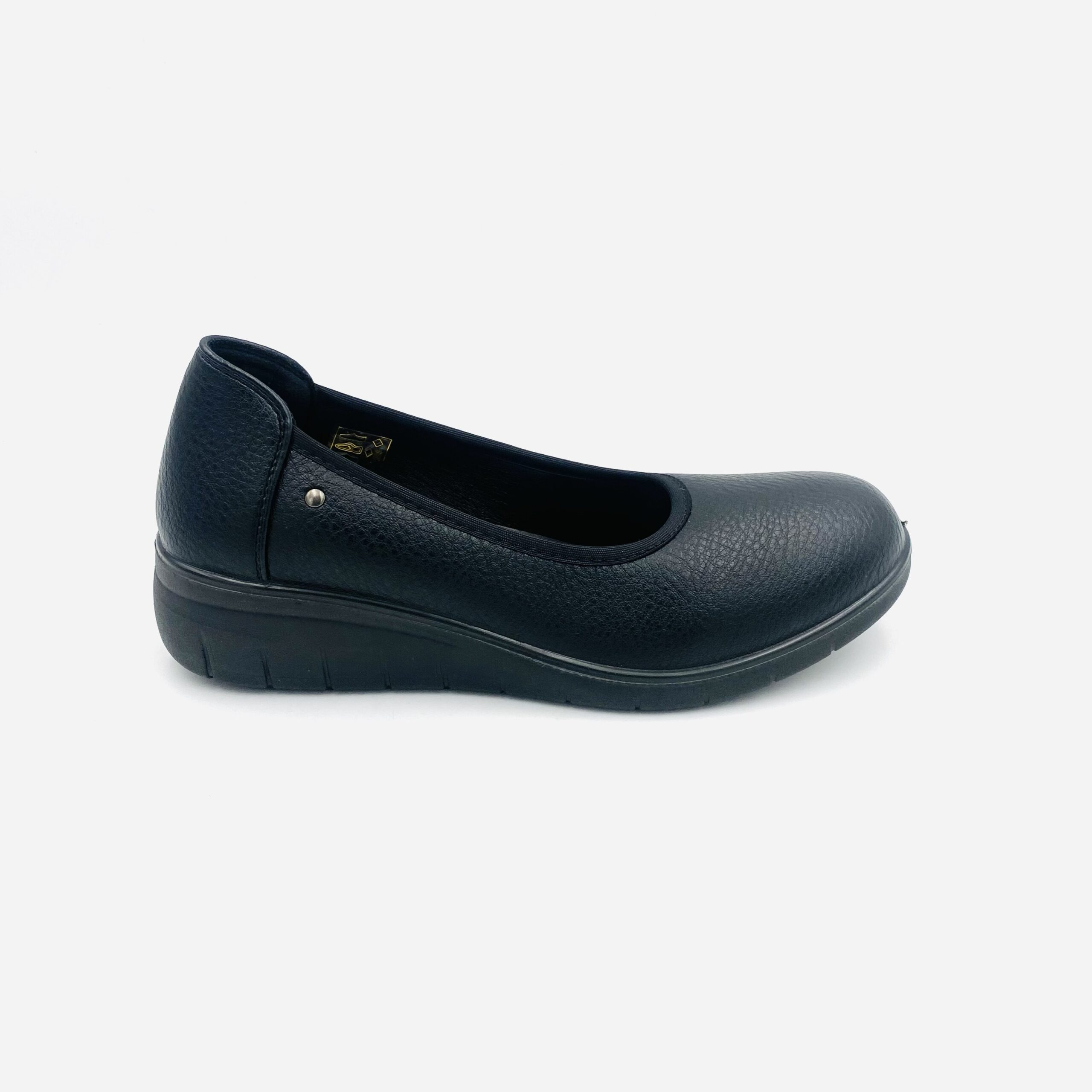 Cushion Walk Black Ladies Wedge Shoe - Image 3