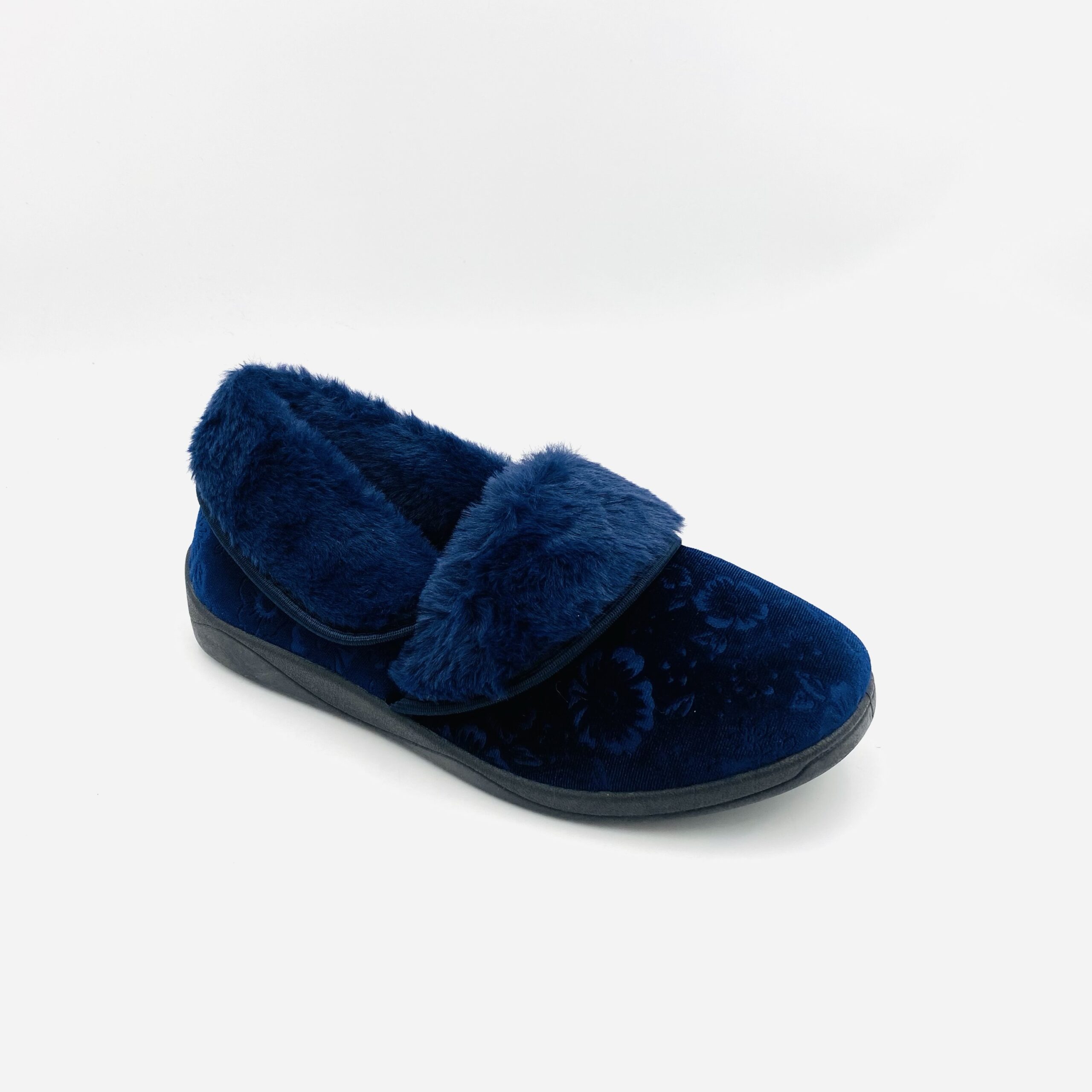 Lazybones Lqt3189 Navy Ladiesfloral Print Slipper