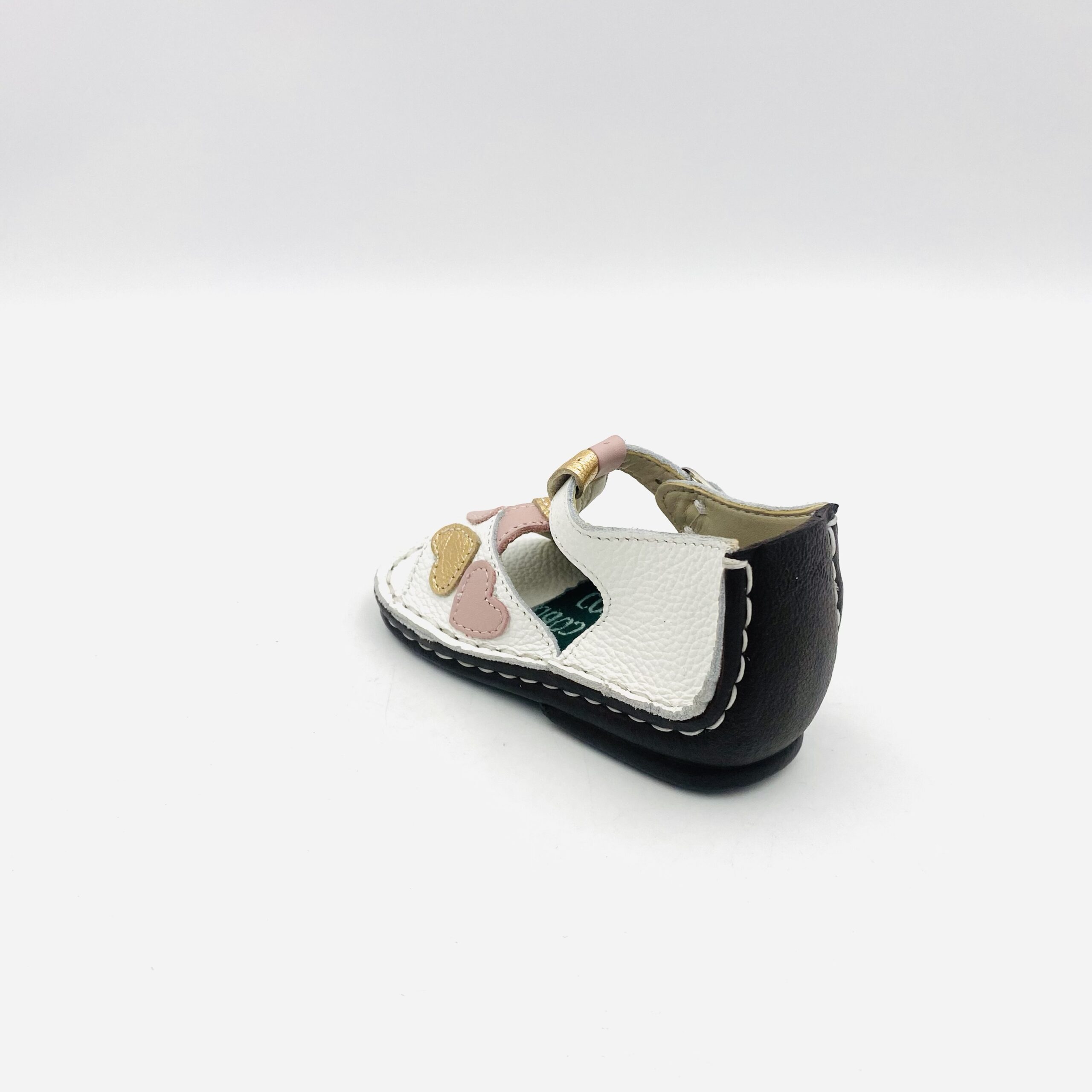 Cobbles Nc300 White/Blush/Gold Toddlers Heart Sandal - Image 3